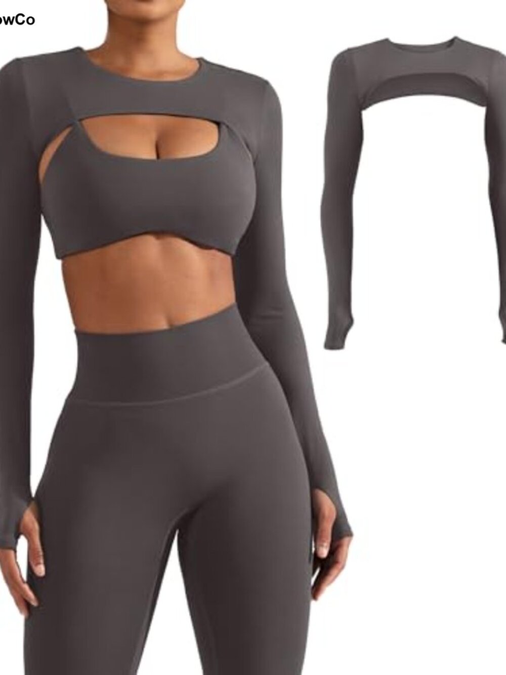 Women Crop Top Long Sleeve Bolero Open Front Workout Cropped Shirt Sports Shrug